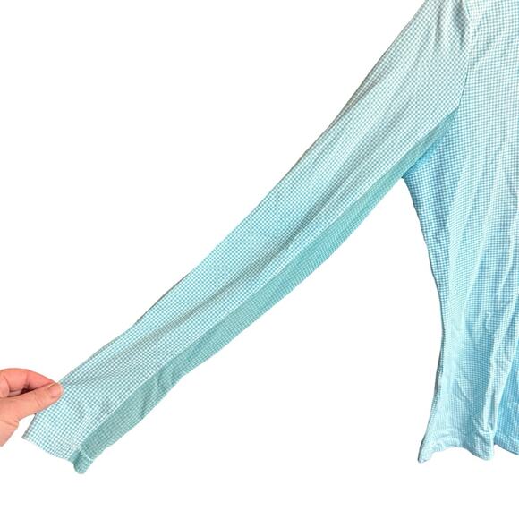IBkul Women's Mini Check 1/4 Zip Golf Resort Pullover SEA ISLAND Sz S Athleisure - Picture 3 of 9